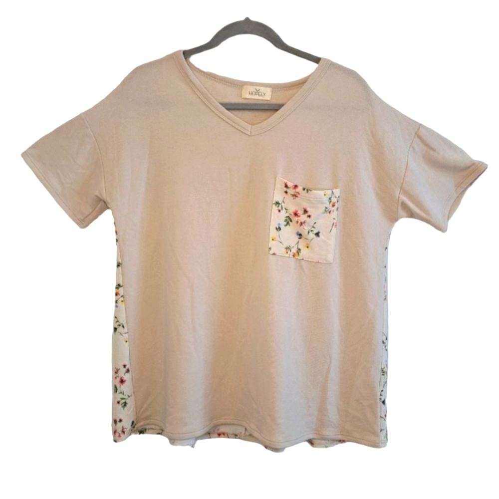 Hopely Super Soft Floral Pocket Shirt Size Large